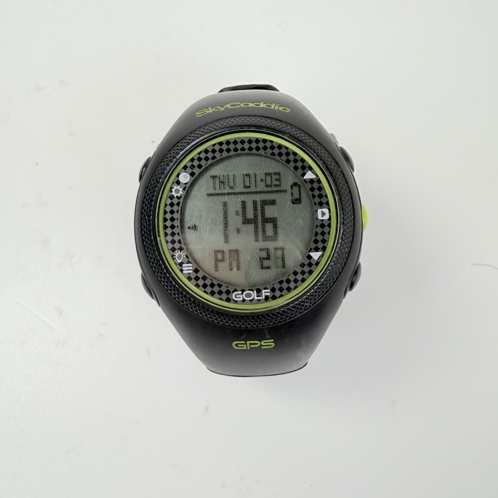 SkyCaddie Golf GPS Watch Black Green Rangefinder + USB Charging Cable